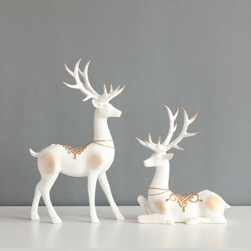 Noogni™ Modern Resin Couple Deer Statue - Noogni