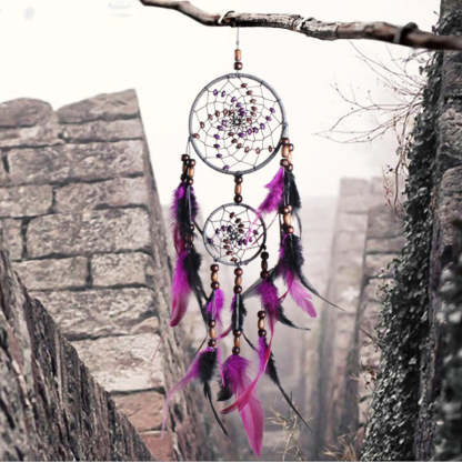 Indoor Colorful Feather Dream Catcher Wall Ornament - Noogni