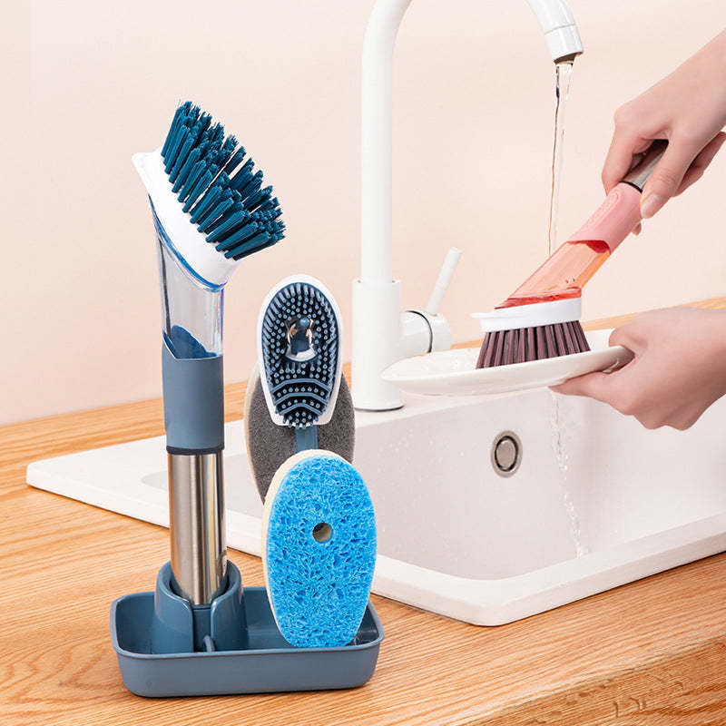 Multifunctional Dish Brush with Soap Dispenser and Long Handle - Noogni