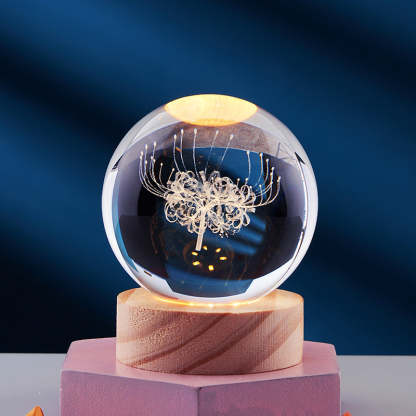 3D Crystal Ball Solar System Night Light with Warm Glow - Noogni