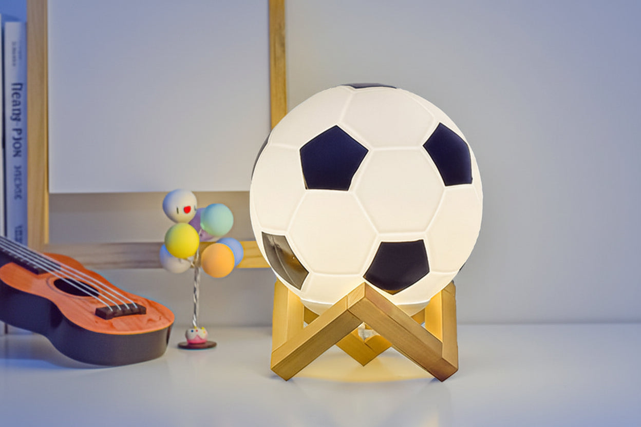 Football LED Glass Night Lamp USB Bedside Light - Noogni