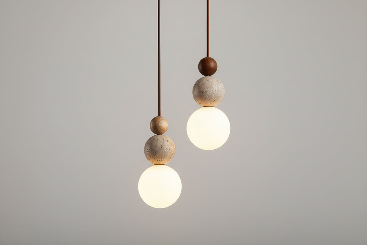 American Bauhaus Wooden Pendant Light for Hallway & Restaurant - Noogni