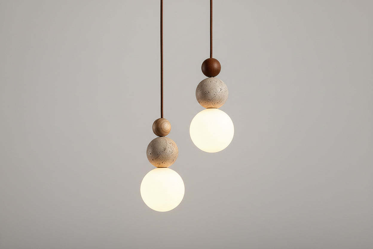 American Bauhaus Wooden Pendant Light for Hallway & Restaurant - Noogni