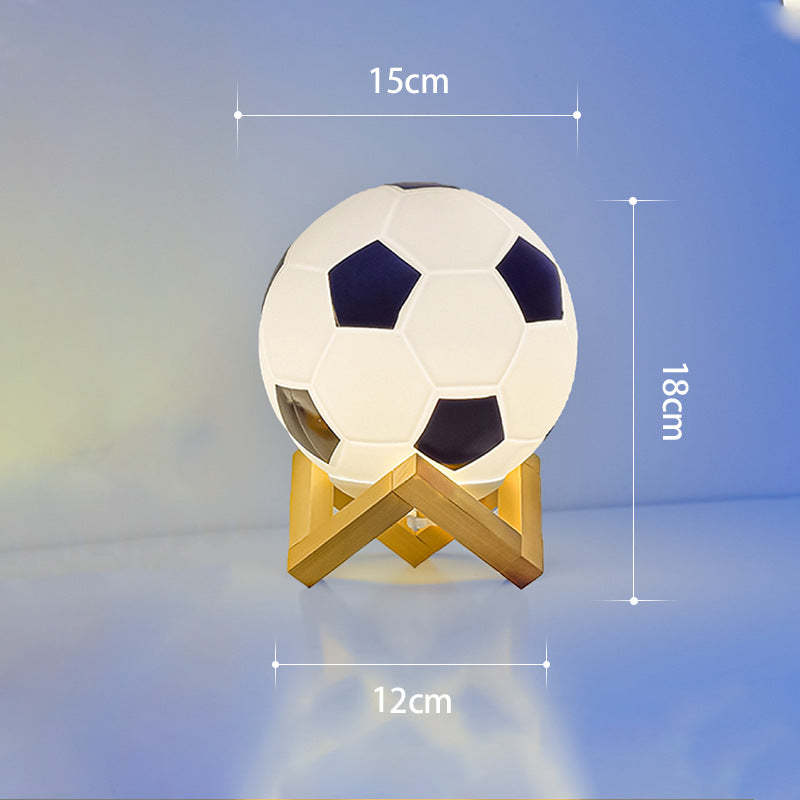 Football LED Glass Night Lamp USB Bedside Light - Noogni