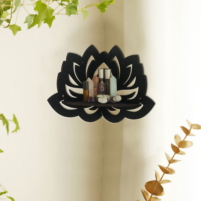 Wooden Crystal Wall Mounted Storage Rack – Decorative Organizer - Noogni