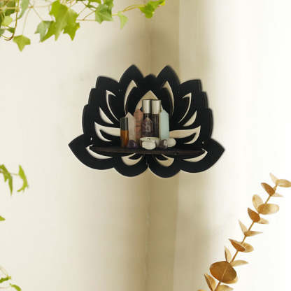 Wooden Crystal Wall Mounted Storage Rack – Decorative Organizer - Noogni