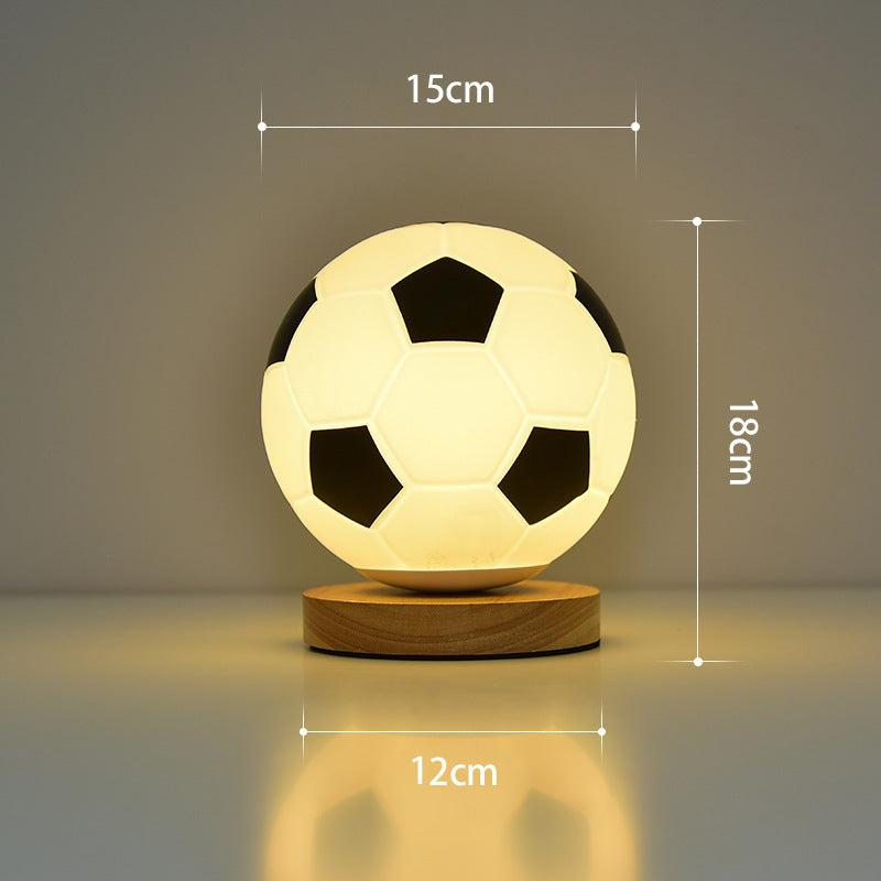 Football LED Glass Night Lamp USB Bedside Light - Noogni