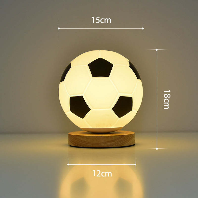 Football LED Glass Night Lamp USB Bedside Light - Noogni