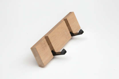 Foldable Wooden Wall Mounted Coat Hook with Stainless Steel Hooks - Noogni