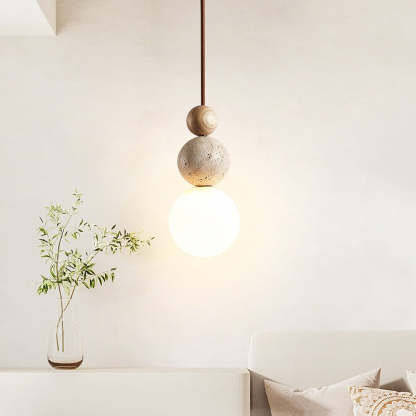 American Bauhaus Wooden Pendant Light for Hallway & Restaurant - Noogni
