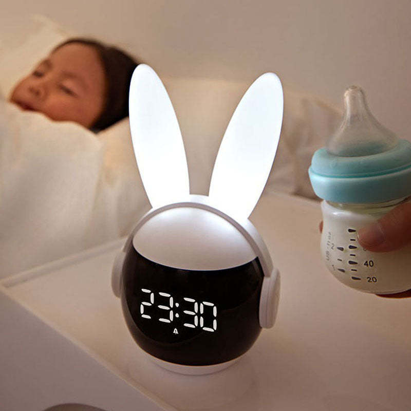 Bunny Night Light Alarm Clock with Rechargeable Battery - Noogni
