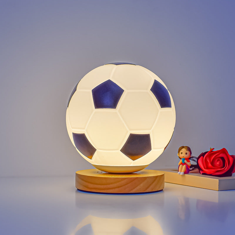 Football LED Glass Night Lamp USB Bedside Light - Noogni