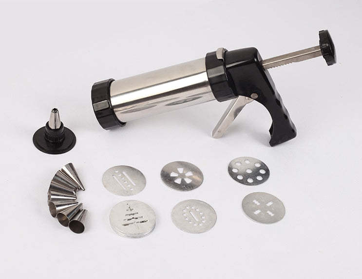 Stainless Steel Biscuit Press and Cookie Decorating Tool Set - Noogni