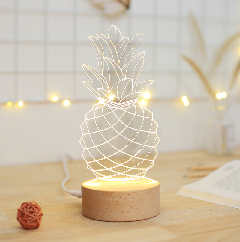 Pineapple Bedside Table Lamp USB Night Light - Noogni
