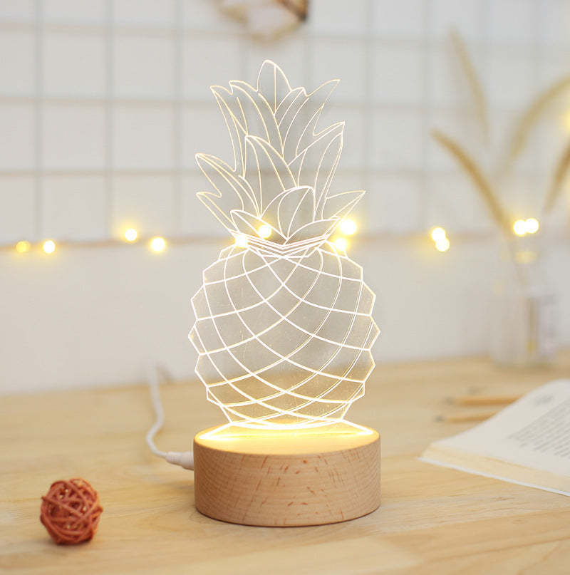 Pineapple Bedside Table Lamp USB Night Light - Noogni