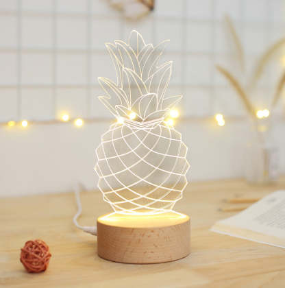 Pineapple Bedside Table Lamp USB Night Light - Noogni