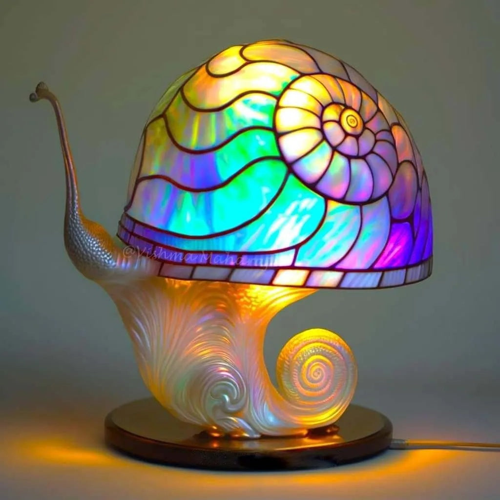 Colored Glass Mushroom Desk Lamp Decorative Table Light - Noogni