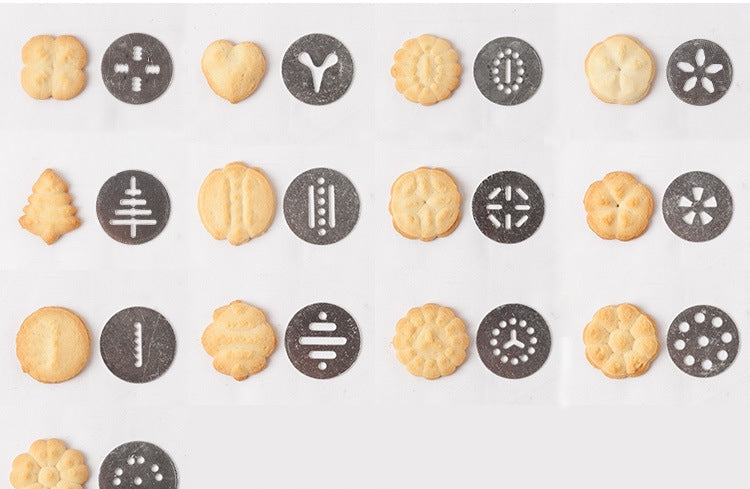 Stainless Steel Biscuit Press and Cookie Decorating Tool Set - Noogni