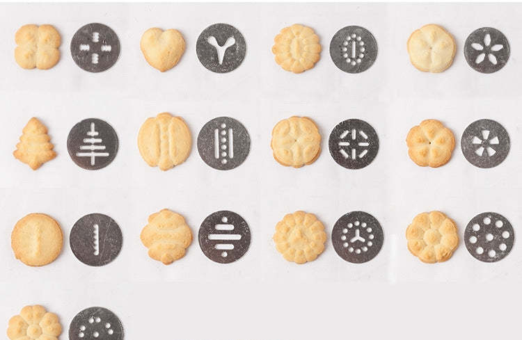 Stainless Steel Biscuit Press and Cookie Decorating Tool Set - Noogni