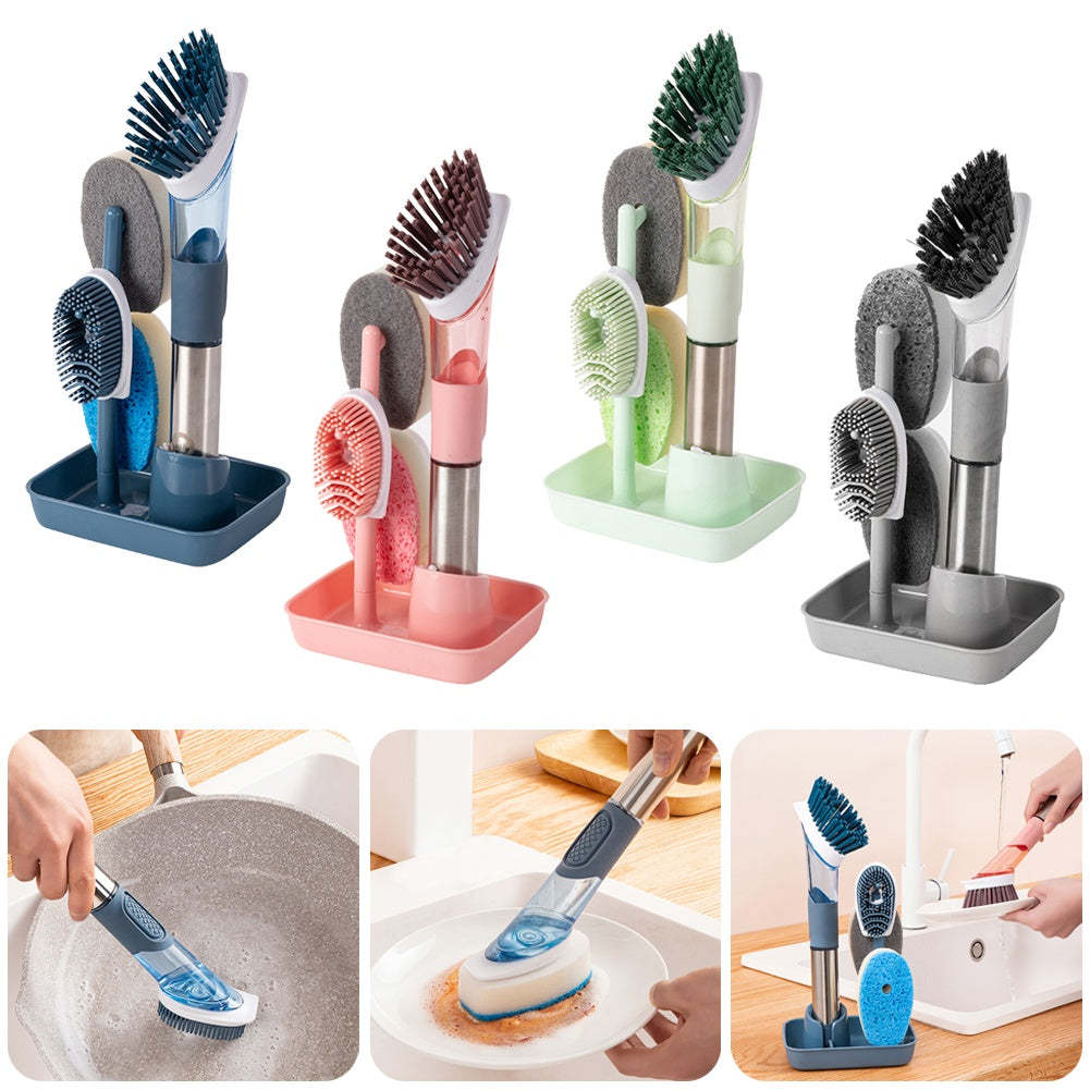 Multifunctional Dish Brush with Soap Dispenser and Long Handle - Noogni
