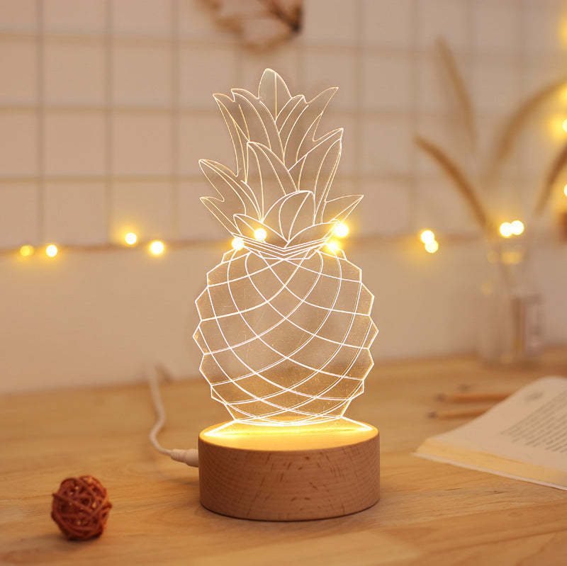 Pineapple Bedside Table Lamp USB Night Light - Noogni