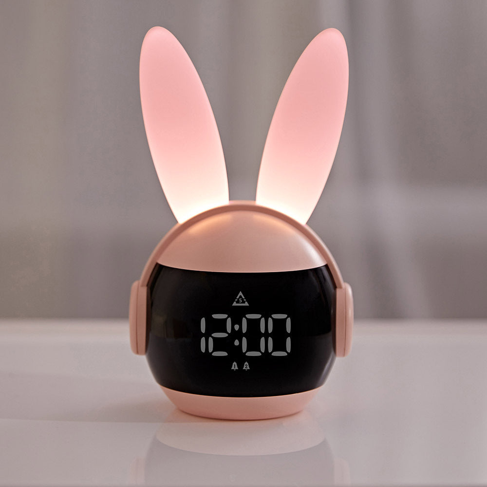 Bunny Night Light Alarm Clock with Rechargeable Battery - Noogni