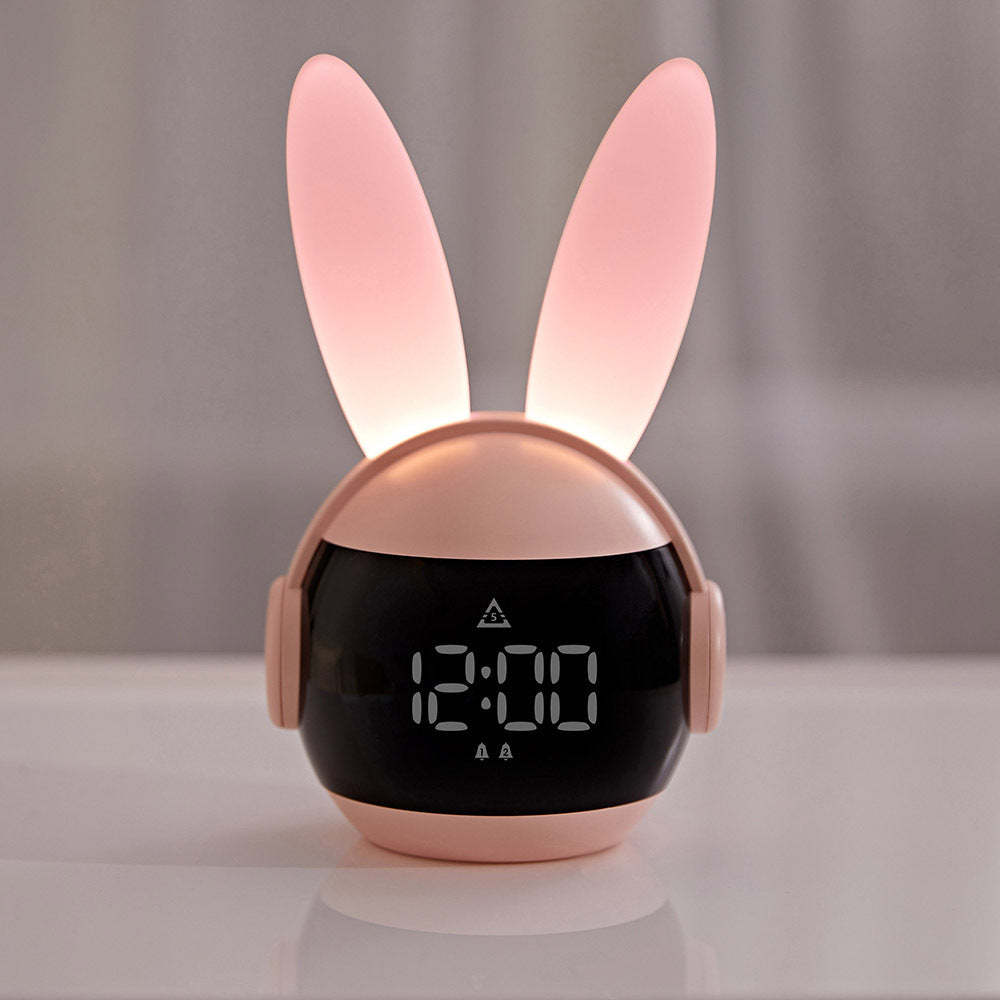 Bunny Night Light Alarm Clock with Rechargeable Battery - Noogni