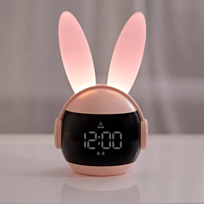 Bunny Night Light Alarm Clock with Rechargeable Battery - Noogni