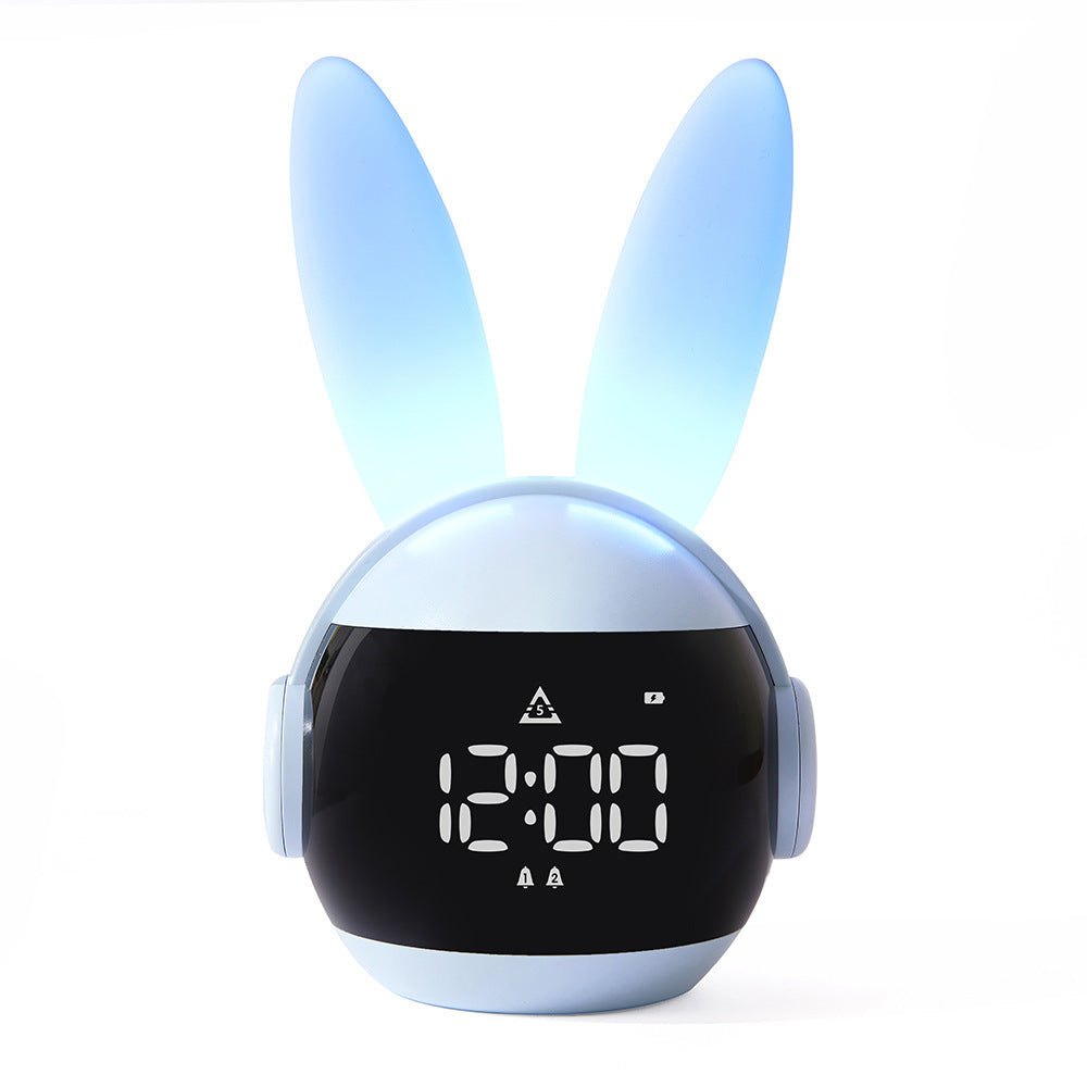 Bunny Night Light Alarm Clock with Rechargeable Battery - Noogni