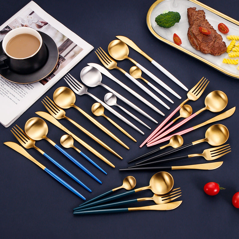 Portuguese Style 304 Stainless Steel Knife Fork Spoon Set - Noogni