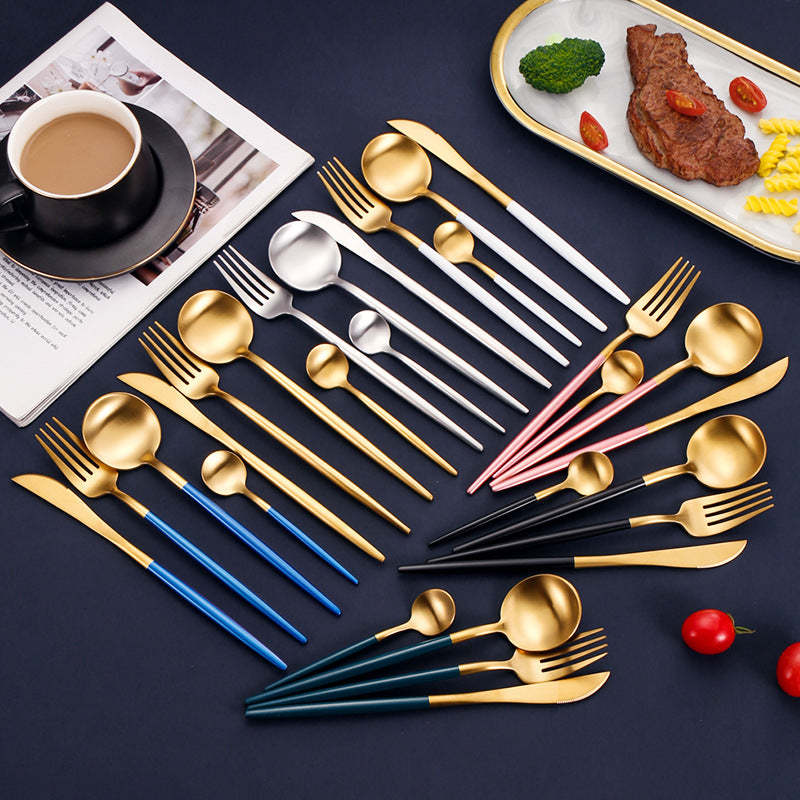 Portuguese Style 304 Stainless Steel Knife Fork Spoon Set - Noogni