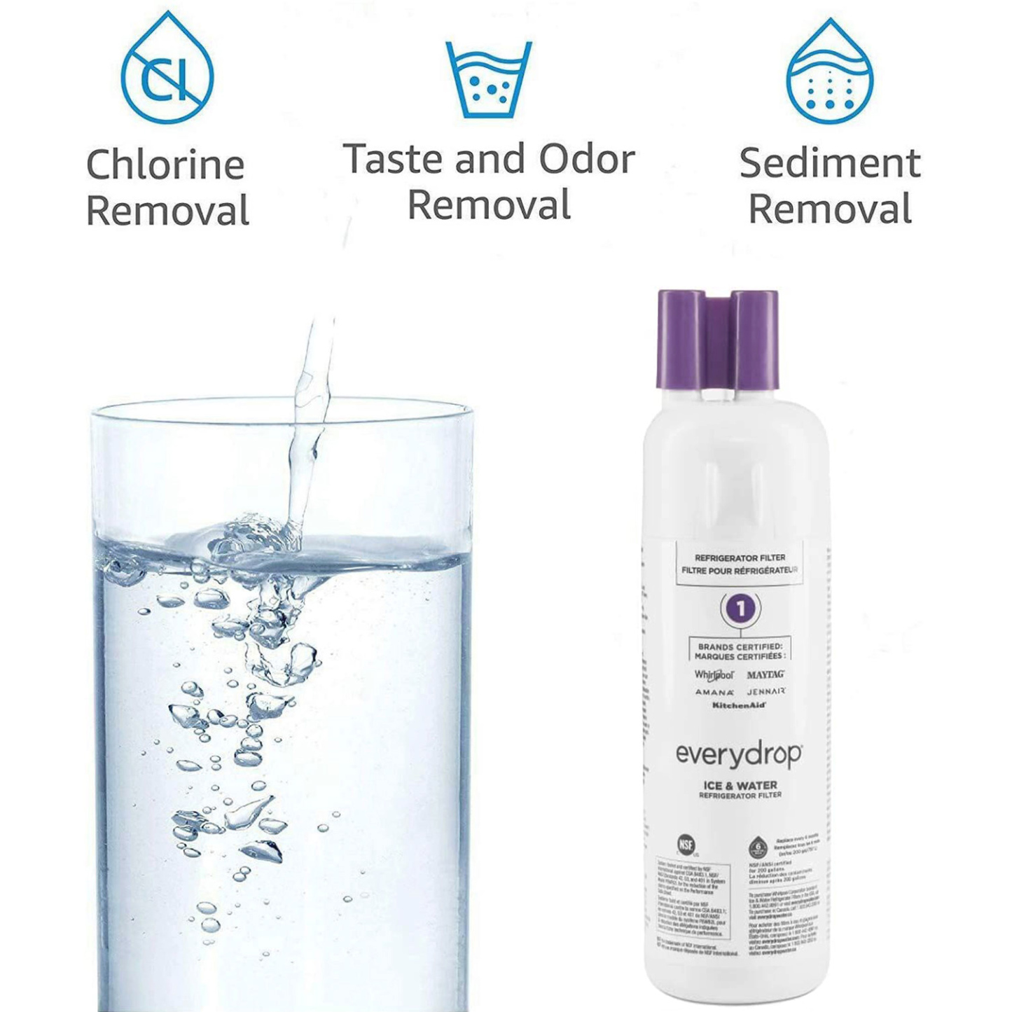 EDR1RXD1 Water Filter 1 - refrigerator water filter 1, W10295370A