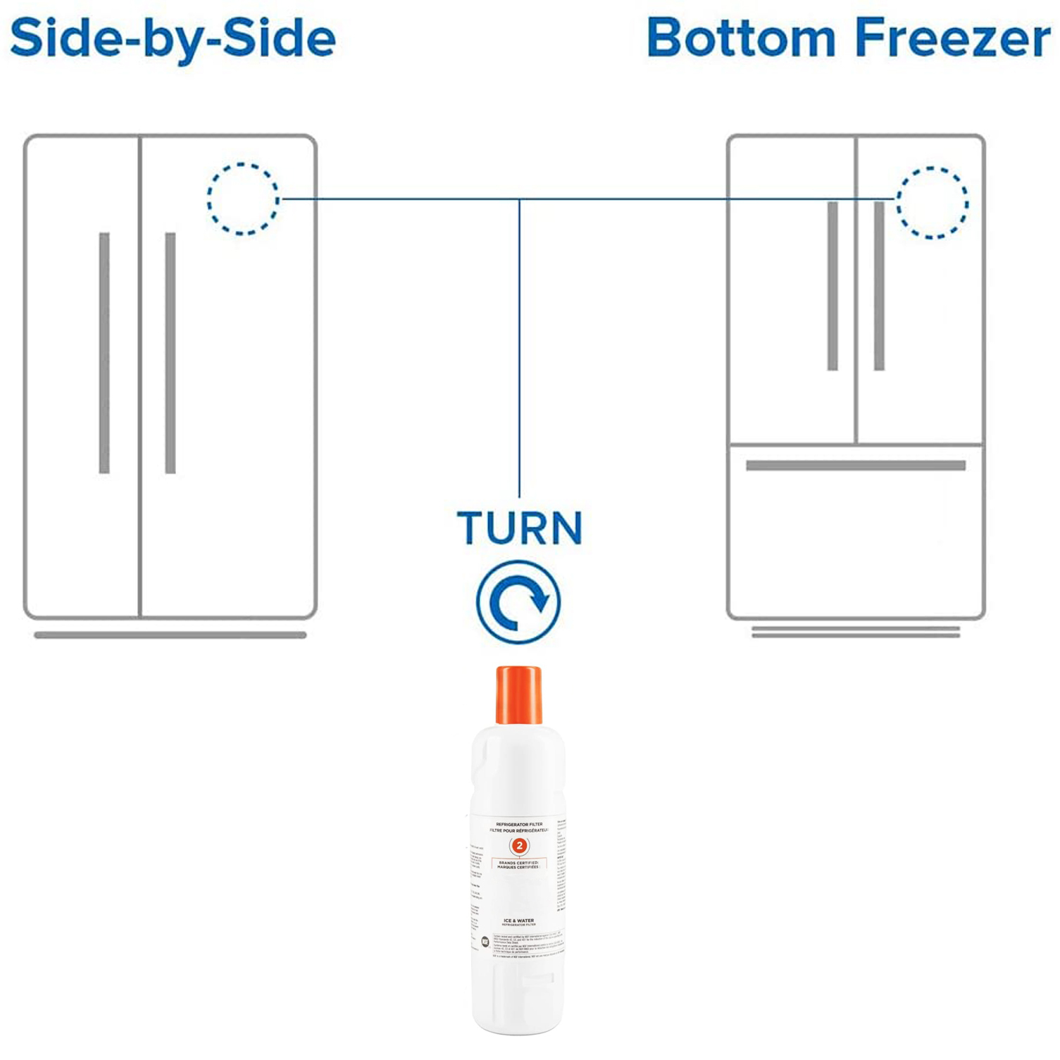 EDR2RXD1 Water Filter 2 - refrigerator water filter 2