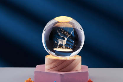 3D Crystal Ball Solar System Night Light with Warm Glow - Noogni