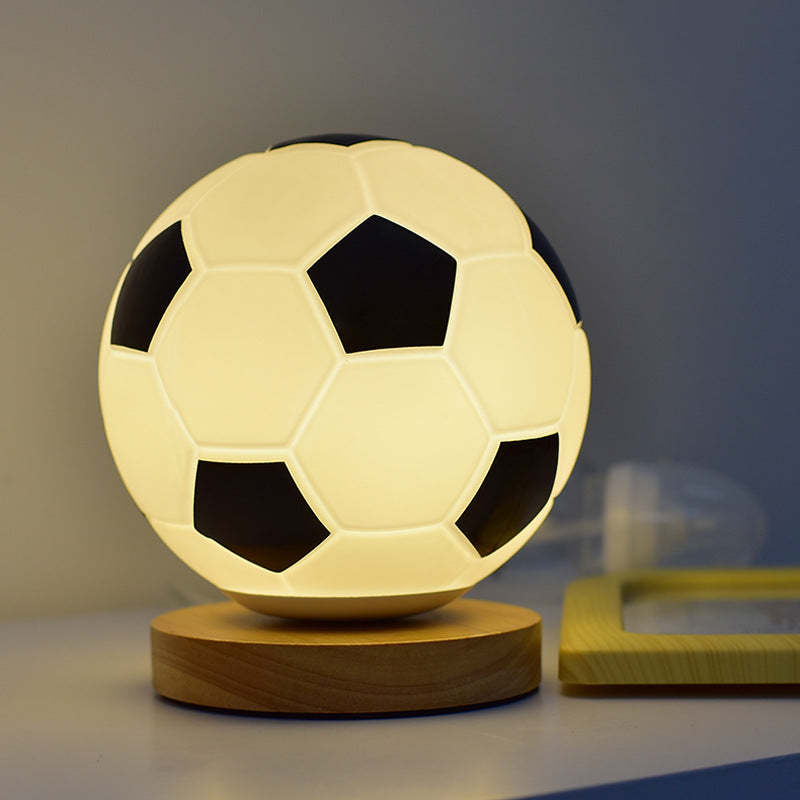 Football LED Glass Night Lamp USB Bedside Light - Noogni