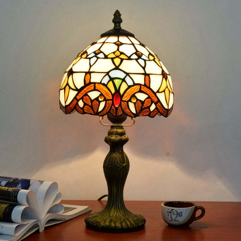 Stained Glass European Retro Bedside Table Lamp - Noogni