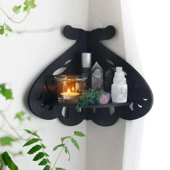 Wooden Crystal Wall Mounted Storage Rack – Decorative Organizer - Noogni