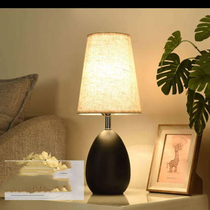 Touch Dimmable Bedside Table Lamp with Linen Shade - Noogni