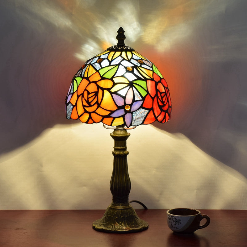 Stained Glass European Retro Bedside Table Lamp - Noogni