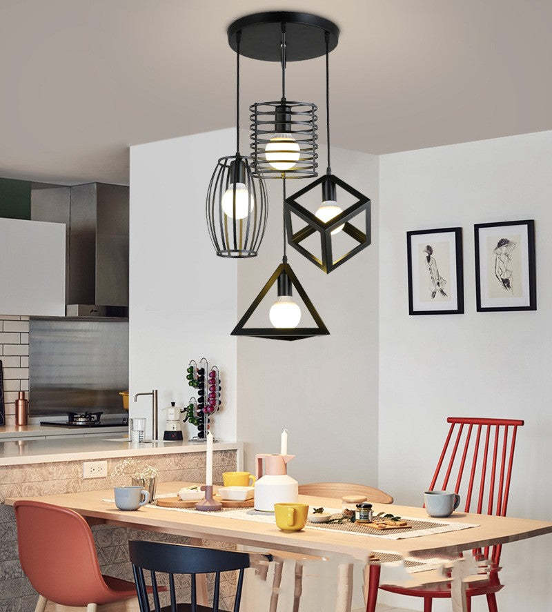 Three-Head Modern Simple Iron LED Pendant Lamp - Noogni
