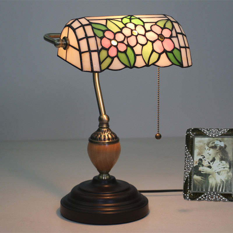 Noogni™ Retro Banker’s Stained Glass Desk Lamp - Noogni