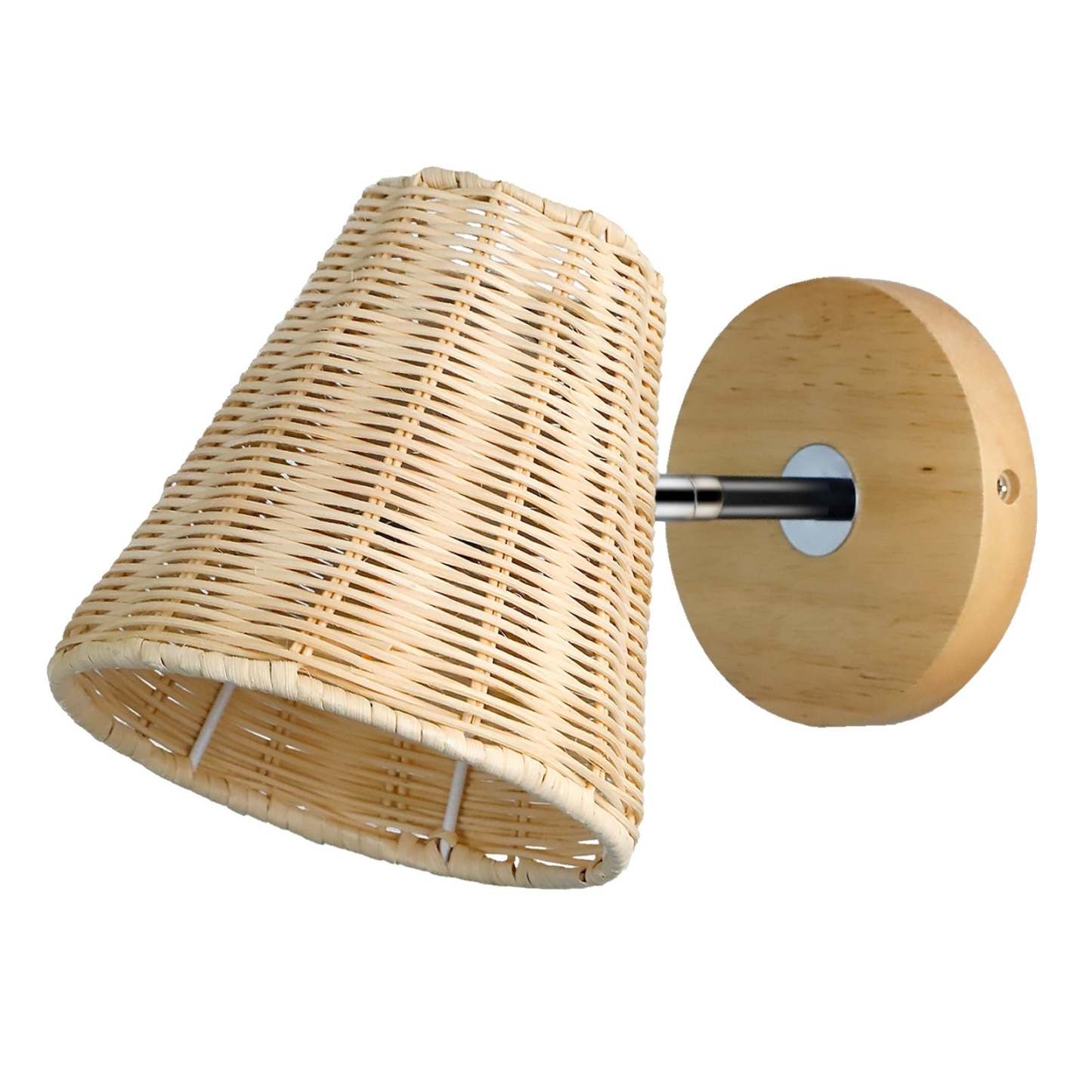 Rattan Wall Lamp Bedside Wall Light with E26/E27 Base - Noogni