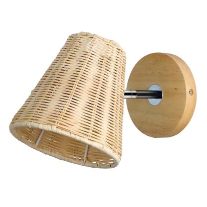 Rattan Wall Lamp Bedside Wall Light with E26/E27 Base - Noogni