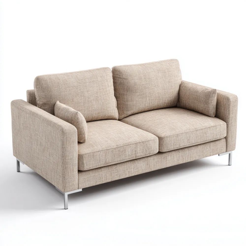 Canapé deux places 140x85x90 cm en Tissu – Beige – Design moderne-Decoelivo