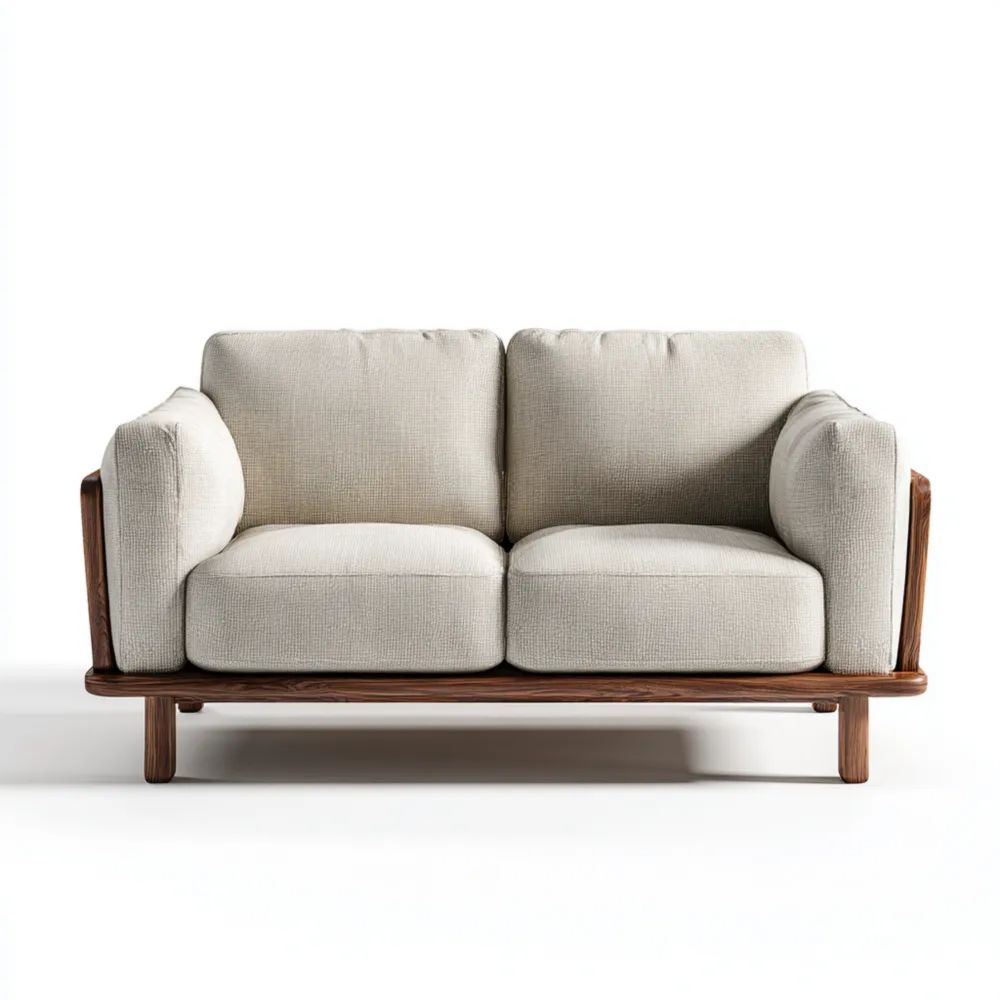 Canapé 2 places tissu 150x85x75 cm – Beige – Design moderne-Decoelivo