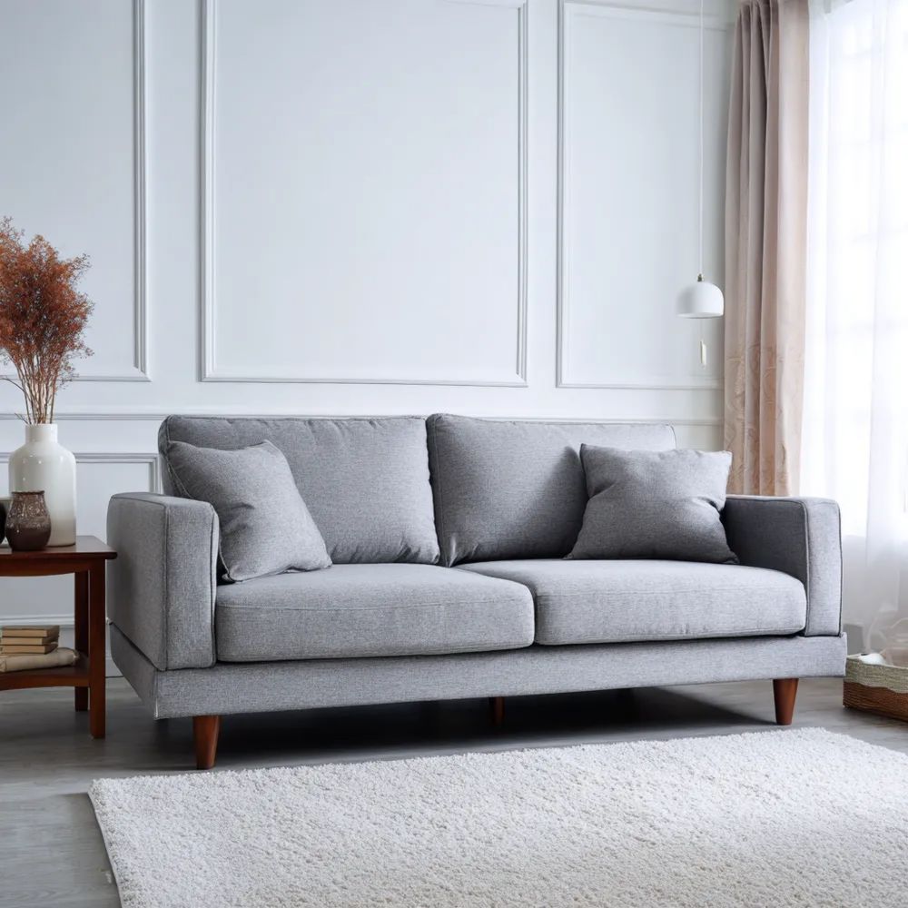 Canapé deux places 180x80x90 cm – Gris Clair – Design moderne-Decoelivo