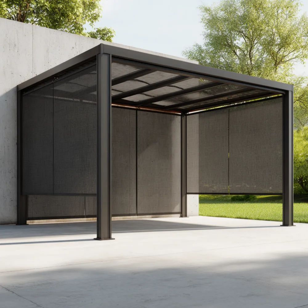 Pergola Aluminium 300x400x250 cm – Gris – Design Moderne-Decoelivo