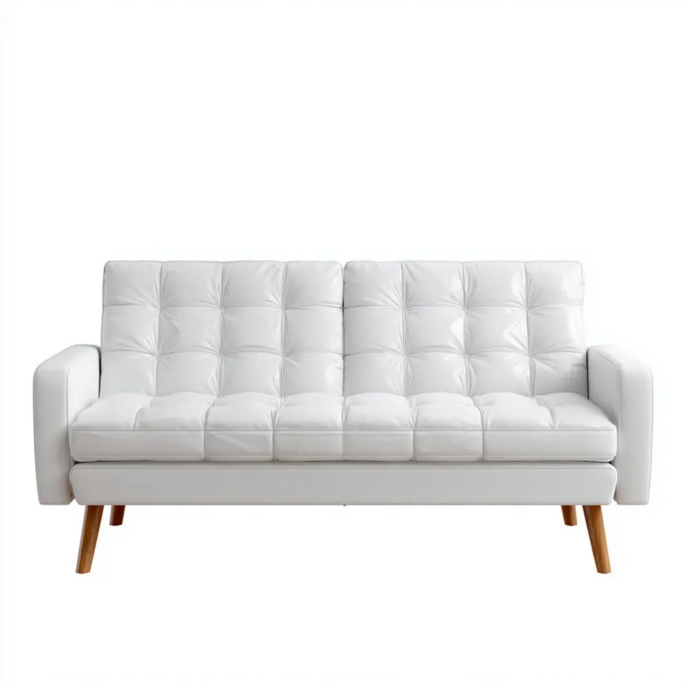 Canapé deux places Cuir synthétique 150x85x75 cm - Blanc-Decoelivo