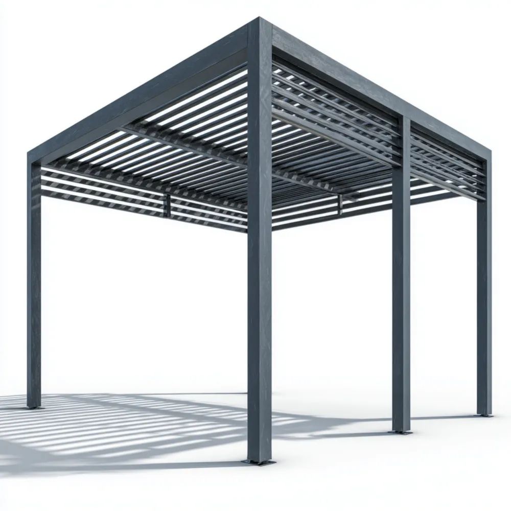 Pergola en aluminium 300x300x250 cm - Gris - Design moderne-Decoelivo
