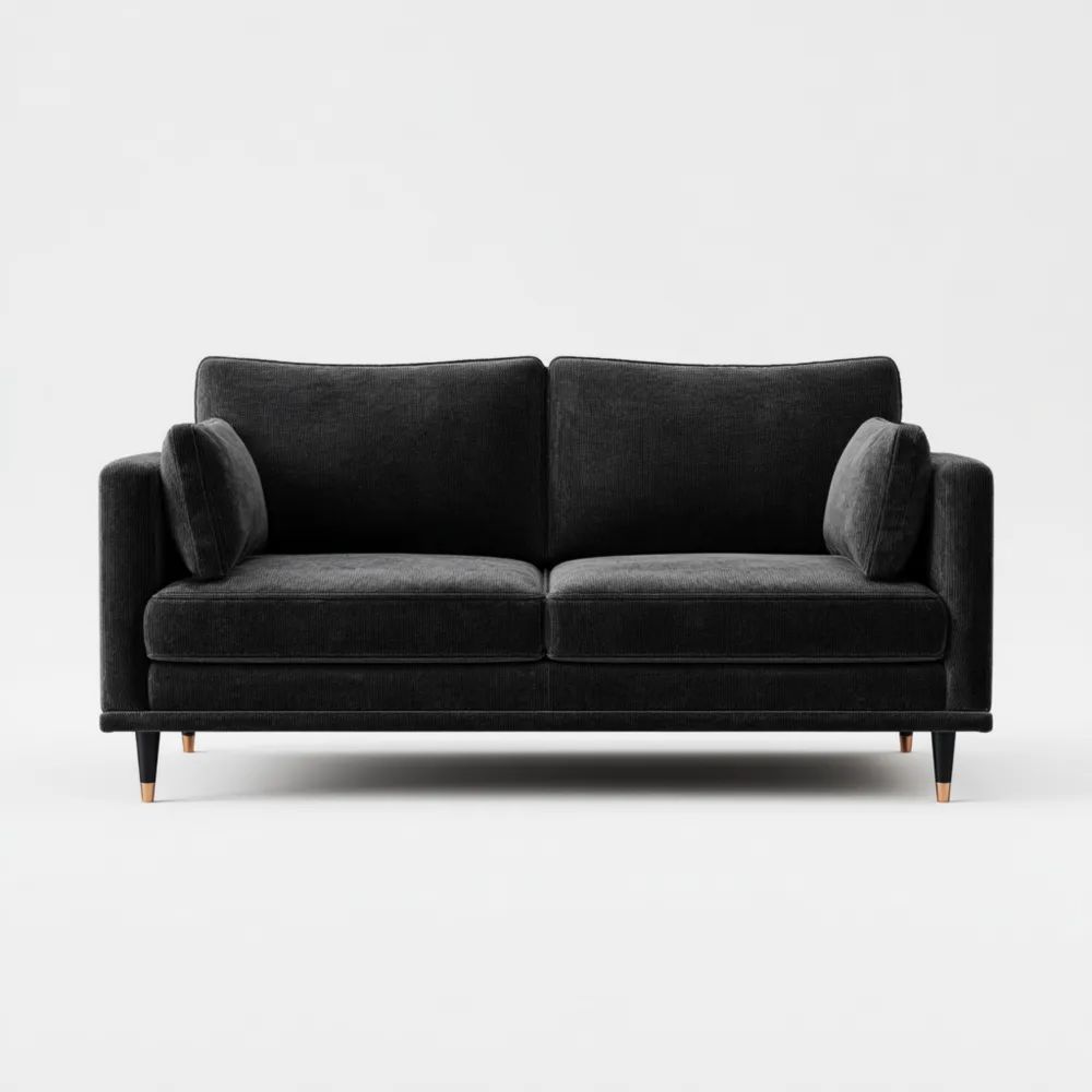 Canapé 2 Places Tissu 160x90x85 cm - Noir - Design Contemporain-Decoelivo